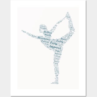 Fitness Exercise in Form Silhouette Shape Text Word Cloud Posters and Art